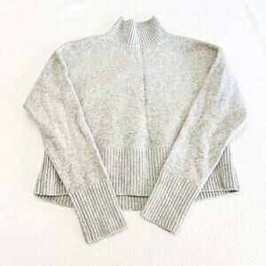& Other Stories Paris Atelier Cotton-Wool Long Sleeve Crop Mock Sweater Size S